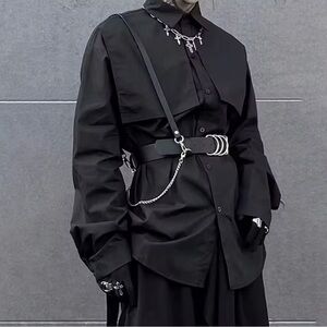 Punk Gothic Faux Leather Harness Belt – Edgy Statement Accessory